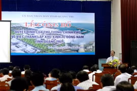 Lễ công bố Quyết định của Thủ tướng về thành lập Khu kinh tế Đông Nam Quảng Trị. (Nguồn: baochinhphu.vn)