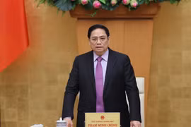Thủ tướng Phạm Minh Chính chủ trì cuộc họp. (Ảnh: Dương Giang/TTXVN)