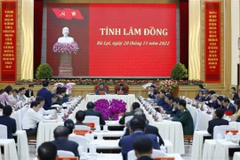 Quang cảnh buổi làm việc. (Ảnh: Dương Giang/TTXVN)