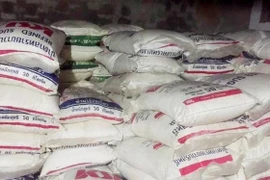 Tang vật đường cát nhập lậu bị lực lượng chức năng An Giang thu giữ tháng 11/2021. (Ảnh: TTXVN phát)