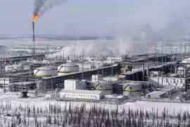 Toàn cảnh cơ sở lọc dầu ở giếng dầu Vankorskoye thuộc vùng Krasnoyarsk, Nga. (Ảnh: Reuters/TTXVN) 