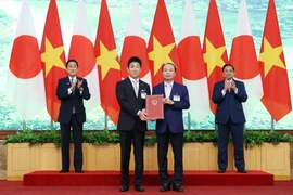 [Photo] Lễ trao đổi các văn kiện hợp tác giữa Việt Nam và Nhật Bản
