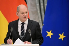 Thủ tướng Đức Olaf Scholz phát biểu tại cuộc họp báo ở Moskva, Nga ngày 15/2/2022. (Ảnh: AFP/TTXVN)