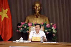 Phó Thủ tướng Lê Minh Khái, Trưởng Ban Chỉ đạo điều hành giá phát biểu tại cuôc họp. (Ảnh: An Đăng/TTXVN)