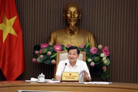 Phó Thủ tướng Lê Minh Khái, Trưởng Ban Chỉ đạo điều hành giá phát biểu tại cuôc họp. (Ảnh: An Đăng/TTXVN)