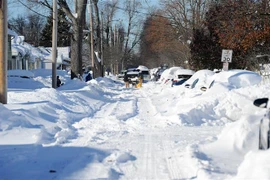 Tuyết phủ trắng tại Buffalo, New York, Mỹ. (Ảnh: AFP/TTXVN)