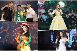 Các thí sinh tham gia đêm thi thứ 2 Vòng Chung kết toàn quốc Giải Sao Mai 2022. (Nguồn: VTV)