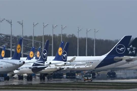 Máy bay của hãng hàng không Lufthansa tại sân bay ở Munich, Đức. (Ảnh: AFP/TTXVN)