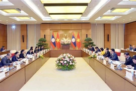 Quang cảnh buổi hội đàm. (Ảnh: Minh Đức/TTXVN)