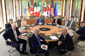 Các đại biểu tham dự Hội nghị thượng đỉnh G7 tại lâu đài Elmau thuộc bang Bayern (Đức), ngày 26/6/2022. (Ảnh: AFP/TTXVN)