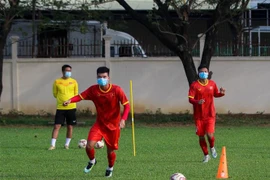 Các cầu thủ U23 Việt Nam luyện tập. (Ảnh: TTXVN/phát)