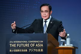 Thủ tướng Thái Lan Prayut Chan-O-Cha phát biểu tại một hội nghị ở Tokyo (Nhật Bản) ngày 26/5/2022. (Ảnh: AFP/TTXVN)