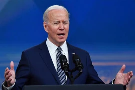 Tổng thống Mỹ Joe Biden phát biểu tại Nhà Trắng ở Washington, DC. (Ảnh: AFP/TTXVN)