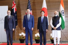 Thủ tướng Australia Anthony Albanese, Tổng thống Mỹ Joe Biden, Thủ tướng Nhật Bản Kishida Fumio và Thủ tướng Ấn Độ Narendra Modi tại Hội nghị Thượng đỉnh nhóm Bộ Tứ ở thủ đô Tokyo, ngày 24/5/2022. (Ảnh: Kyodo/TTXVN)