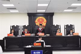 Hội đồng xét xử tại phiên tòa. (Ảnh: Kim Anh/TTXVN)