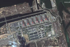 Ảnh chụp vệ tinh toàn cảnh nhà máy điện hạt nhân Zaporizhzhia ở Enerhodar, miền Đông Ukraine, ngày 19/8/2022. (Ảnh: AFP/TTXVN)