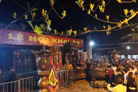 Quang cảnh lễ khai ấn Đền Trần, Xuân Kỷ Hợi 2019. (Ảnh: Thanh Tùng/TTXVN)