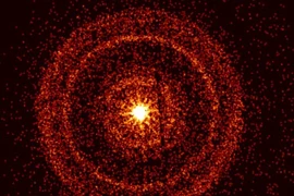 Kính viễn vọng tia X từ Đài quan sát Neil Gehrels Swift của NASA chụp lại ánh sáng rực rỡ của GRB 221009A khoảng một giờ sau khi nó được phát hiện lần đầu tiên. (Nguồn: NASA) 