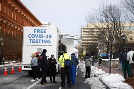Một điểm xét nghiệm COVID-19 tại Washington, DC, Mỹ ngày 5/1/2022. (Ảnh: THX/TTXVN)