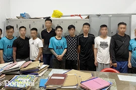 Một số đối tượng cho bà Y. vay tiền với lãi suất cao bị Công an huyện Trảng Bom mời lên làm việc. (Nguồn: baodongnai.com.vn)