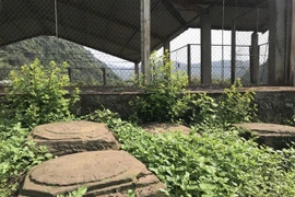 Nhiều hiện vật khai quật có hình dạng và niên đại giống với những hiện vật kiến trúc đất nung được khai quật ở Hoàng thành Thăng Long. (Ảnh: TTXVN phát)