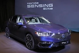 Mẫu ôtô tự hành Legend của Honda được giới thiệu tại Tokyo ngày 4/3/2021. (Ảnh: Kyodo/TTXVN)