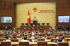 Chủ tịch Quốc hội Vương Đình Huệ phát biểu khai mạc Kỳ họp bất thường thứ nhất, Quốc hội khoá XV, sáng 4/1/2022. (Ảnh: Doãn Tấn/TTXVN)