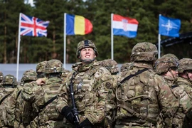 Binh sỹ Tổ chức Hiệp ước Bắc Đại Tây Dương (NATO) tại Orzysz, Ba Lan. (Ảnh: AFP/TTXVN)