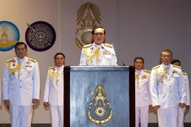 Ông Prayut Chan-o-cha, khi đảm nhiệm cương vị Tổng Tư lệnh quân đội Thái Lan, trong cuộc họp báo tại thủ đô Bangkok ngày 26/5/2014. (Ảnh: AFP/TTXVN)