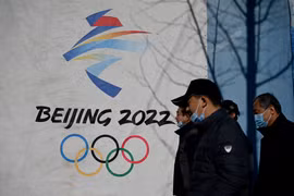 Biểu tượng Olympic mùa Đông 2022 tại Bắc Kinh, Trung Quốc, ngày 1/12/2021. (Ảnh: AFP/TTXVN)