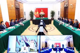 Thường trực Ban Bí thư Võ Văn Thưởng phát biểu tại buổi hội đàm. (Ảnh: An Đăng/TTXVN)
