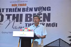 Phó Chủ tịch UBND tỉnh Quảng Nam Hồ Quang Bửu phát biểu tại Hội thảo. (Ảnh: Đoàn Hữu Trung/TTXVN)