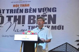 Phó Chủ tịch UBND tỉnh Quảng Nam Hồ Quang Bửu phát biểu tại Hội thảo. (Ảnh: Đoàn Hữu Trung/TTXVN)