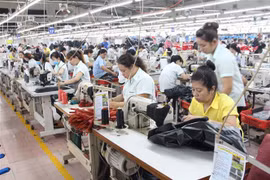 Sản xuất hàng may mặc tại Bình Dương. (Ảnh: TTXVN phát)