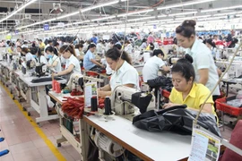 Sản xuất hàng may mặc tại Bình Dương. (Ảnh: TTXVN phát)