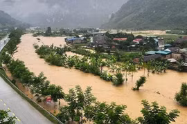 Ngập lụt tại Điện Biên. (Nguồn: baophapluat.vn)