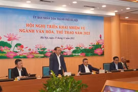 Bộ trưởng Bộ Văn hóa, Thể thao và Du lịch Nguyễn Văn Hùng phát biểu tại Hội nghị. (Ảnh: TTXVN phát)