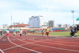 Các vận động viên tham gia thi đấu. (Ảnh: Tường Vi/TTXVN)