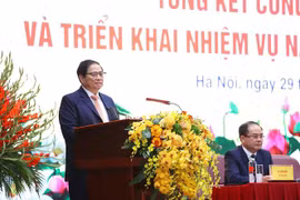 Thủ tướng Phạm Minh Chính phát biểu chỉ đạo hội nghị. (Ảnh: Dương Giang/TTXVN)