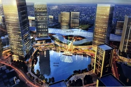 Mô hình Ga Hà Nội sau khi hoàn thành xây dựng. (Ảnh: Nguyễn Văn Cảnh/TTXVN)