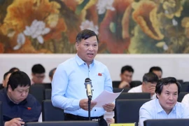  Đại biểu Quốc hội tỉnh Vĩnh Phúc Trần Văn Tiến phát biểu ý kiến. (Ảnh: Phương Hoa/TTXVN)