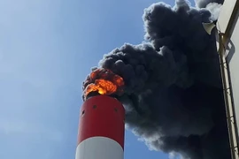 Hiện trường vụ cháy. (Ảnh: Nguyễn Thanh/​TTXVN)