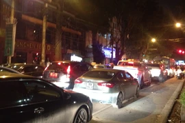 Ùn tắc giao thông tại Ngã tư Hai Bà Trưng-Lê Thánh Tông. (Nguồn: TTXVN)