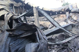  Hiện truờng vụ cháy. (Ảnh: Tuấn Anh/TTXVN)