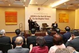 Tổng Bí thư Nguyễn Phú Trọng đến dự và phát biểu tại Trung tâm nghiên cứu chiến lược và quốc tế (CSIS). (Ảnh: Trí Dũng/TTXVN)