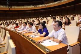 Quốc hội biểu quyết thông qua Luật quản lý ngoại thương. (Ảnh: Phương Hoa/TTXVN)