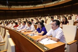 Quốc hội biểu quyết thông qua Luật quản lý ngoại thương. (Ảnh: Phương Hoa/TTXVN)