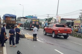 Hiện trường vụ tai nạn. (Ảnh: Lê Xuân/TTXVN)