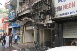 Hiện trường vụ cháy. (Ảnh: Hoàng Ngọc/TTXVN)