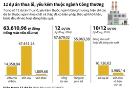 12 dự án thua lỗ, yếu kém thuộc ngành công thương